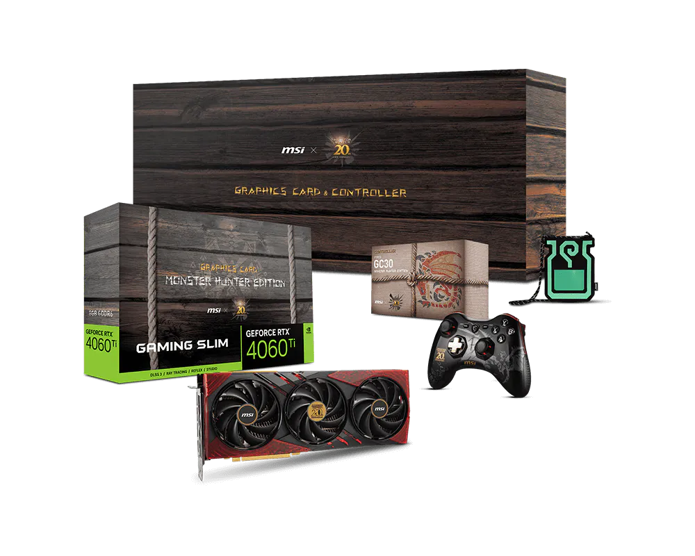 MSI GeForce RTX 4060 Ti 8G GAMING SLIM EDICIÓN CAZADOR DE MONSTRUOS